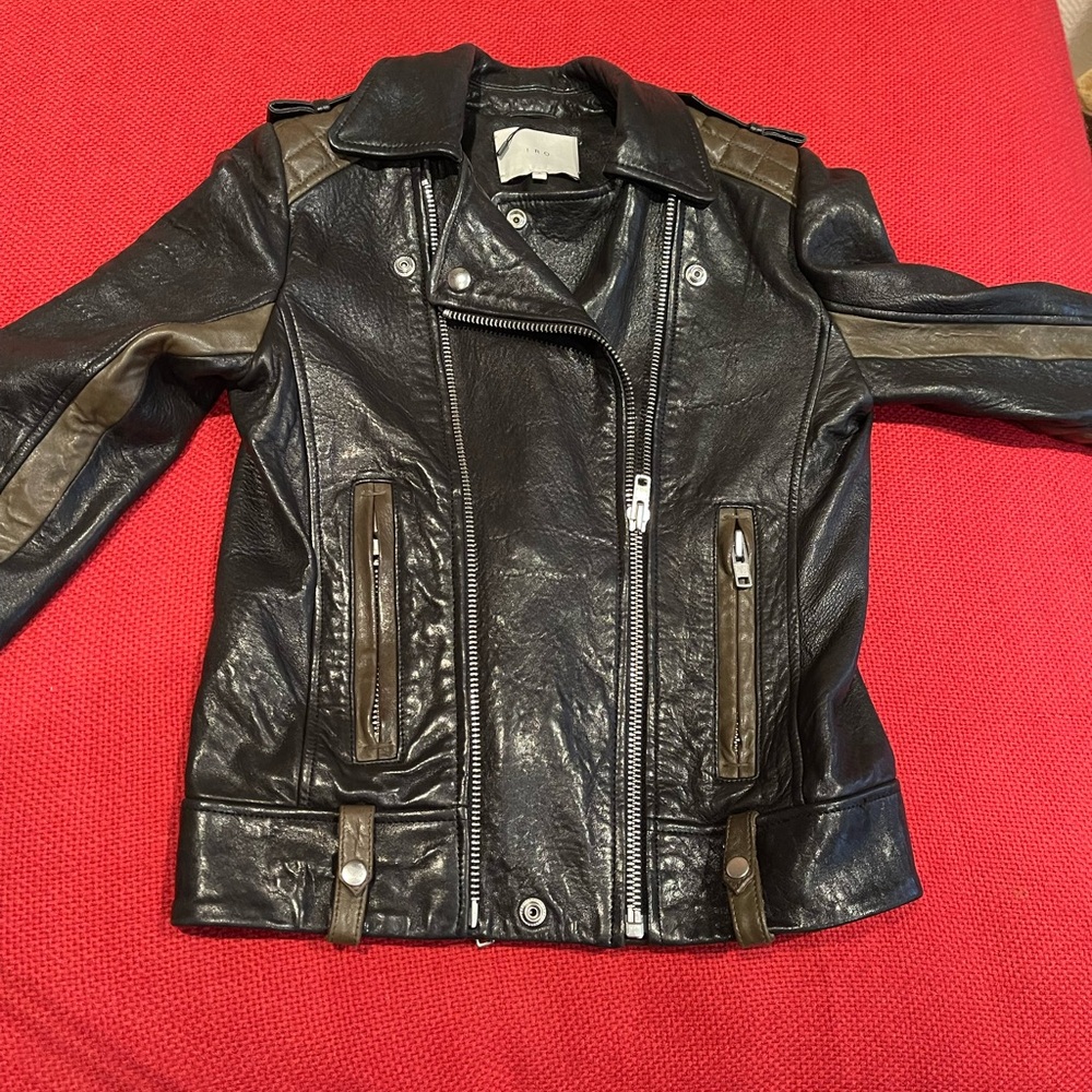 IRO Black and Brown Leather Jacket